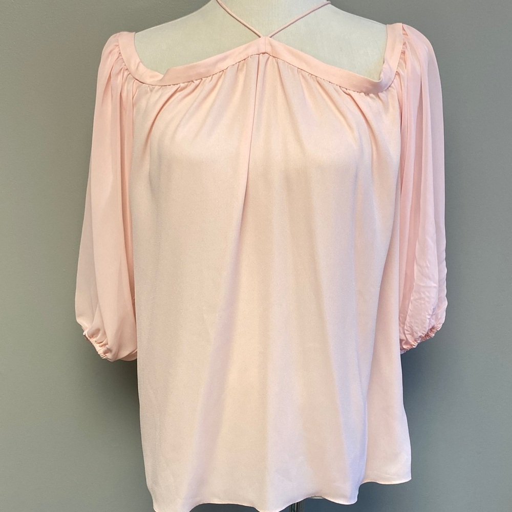 1. State Light Pink Off-Shoulder Halter Blouse (Size XS) — Excellent Condition